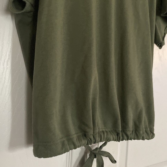 Old Navy Large Loose Fit Crop Top Cutout Back Army Green Gather Tie Waist - Picture 4 of 8